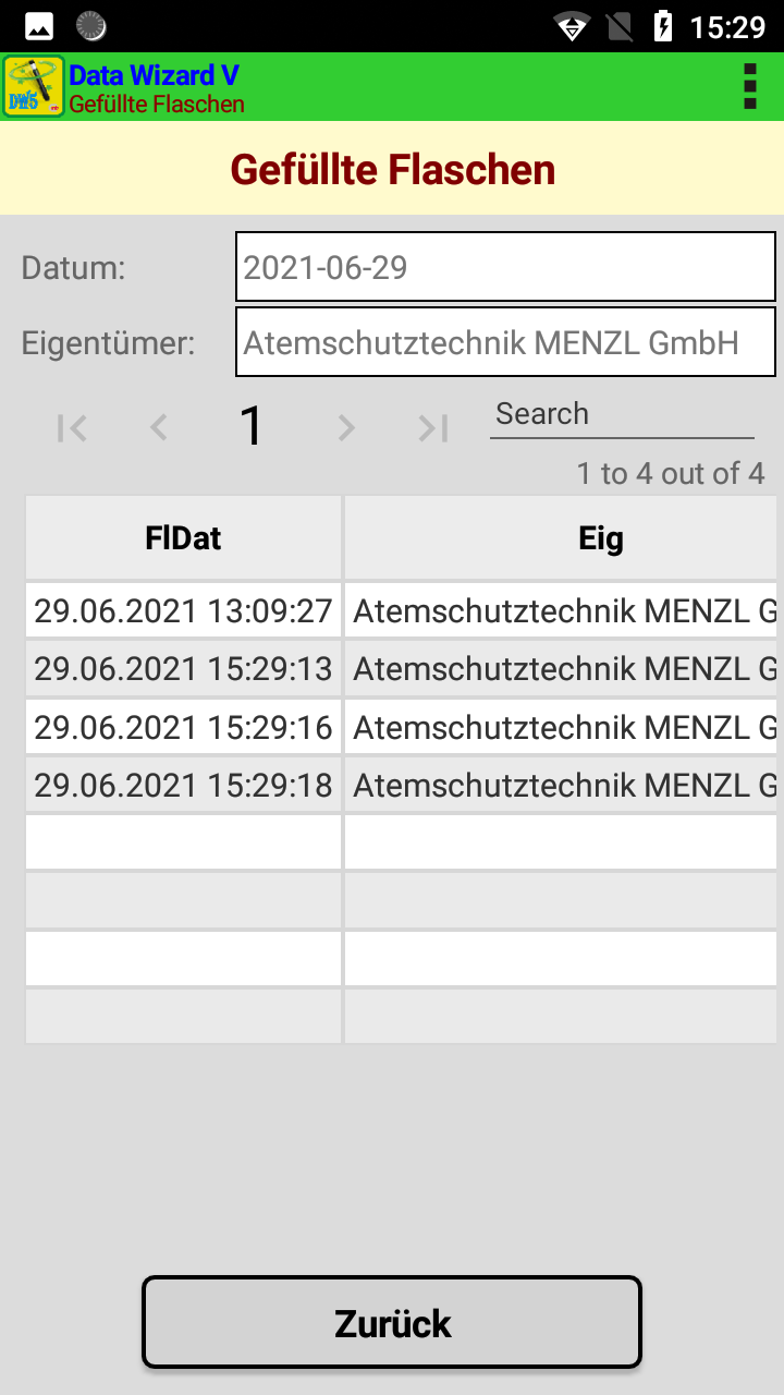 Data-Wizard-V-Screenshot: Gefüllte Flaschen