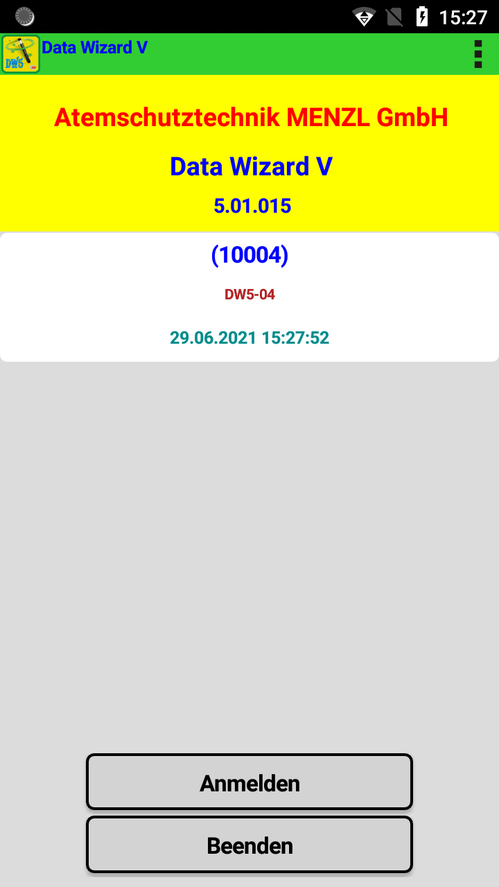 Data-Wizard-V-Screenshot: Startbildschirm
